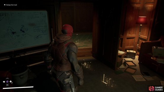 Follow some scratches to reach the lab,