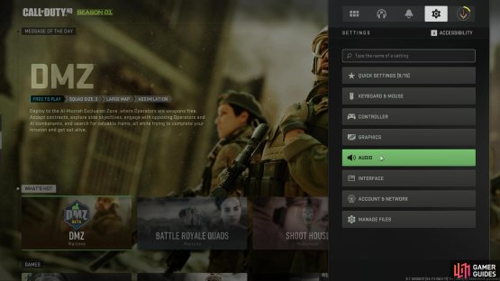 Turn turn Proximity Chat off, head to Settings, and select the Audio heading.