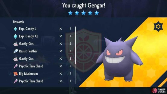 1 of 2 : Drops from a 5-Star Gengar Tera Raid Event