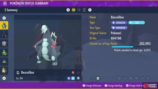 Baxcalibur&rsquo;s summary.