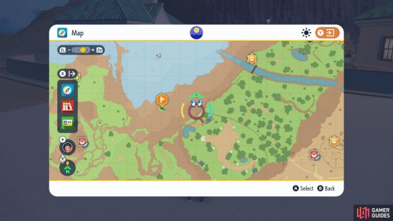 The second flag icon points to the only bit of grass in these mountains