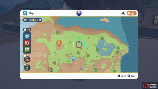 Head to the flag icon north of the pokemon center here