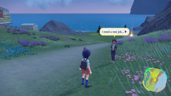 to find Ester standing to the right of the path