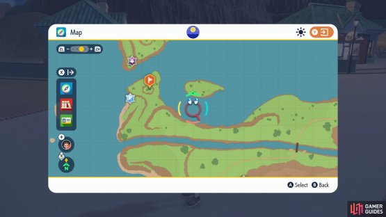Head to the southwest of Casseroya Lake to this flag icon