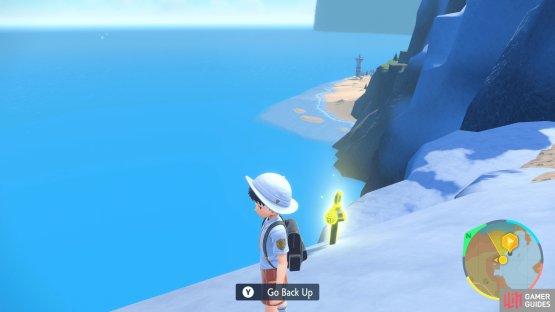 the final green stake sits on a cliff here.