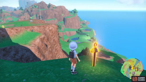 the stake can be found on top of the cliff here.
