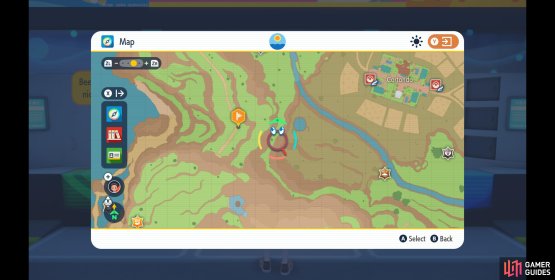 You will need to head west of the flag icon to find the cave entrance