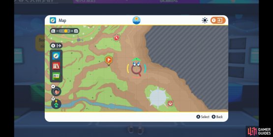 The next flag icon is situated at the cliffs east of the previous stake