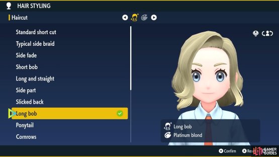 When beginning the game, you can customize your hair&hellip; (Credits: Serebii)