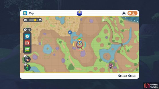 Location of the shrine on the map.