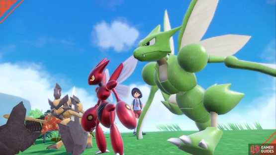 Kleavor, Scizor and Scyther in Scarlet & Violet. (Credit: The Pokémon Company)