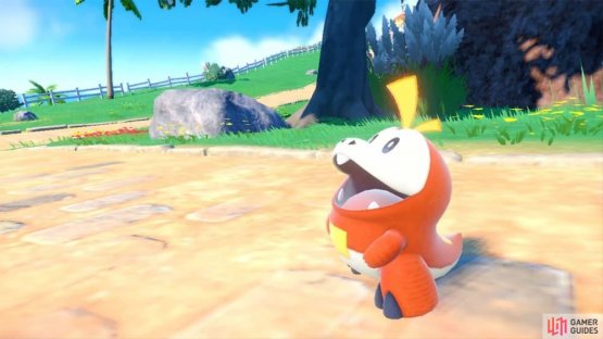 Fuecoco the friend-shaped Fire starter. (Credit: The Pok&eacute;mon Company)