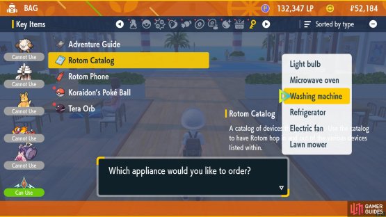 Use the Rotom Catalog to change Rotom&rsquo;s form.