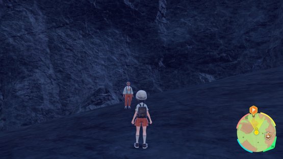 to find Sandra standing on the left side of the hill,