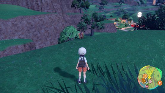 to find the  Gimmighoul Chest sitting on the cliffedge.