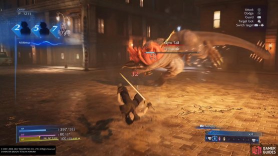 Gyro Tail can knock you down if you get hit with it