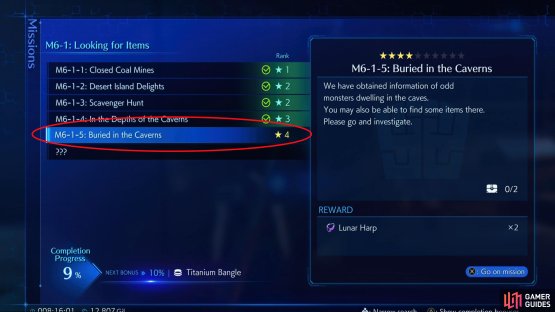 Accept the Mission 6-1-5, and head east at the intersection.