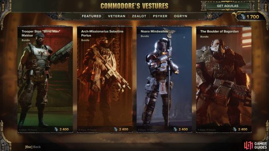The online cash store will try to sell you bundles for whatever class you are playing as