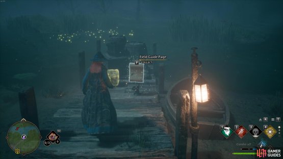 Find the revelio page on a small pier in the eastern portion of the region
