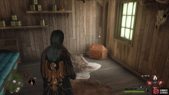 to find the collection chest sitting to the right of the door.