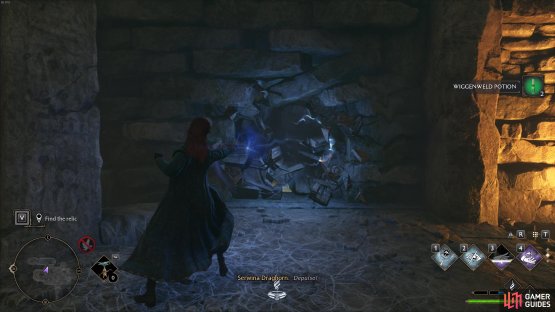 Use depulso to clear the rocks in the spider room