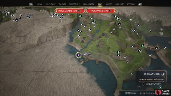 !Diricawl den location.