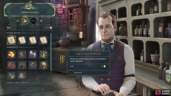 You can buy the recipe for !Focus Potions from !J. Pippin&rsquo;s Potions.