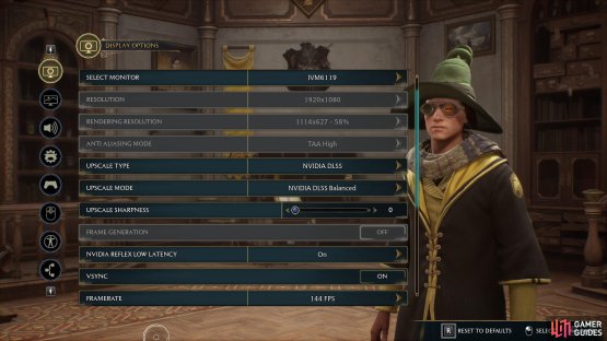 Compare the two rendering options by looking at the bookcase to get an idea of potential Hogwarts Legacy PC Performance optimization.