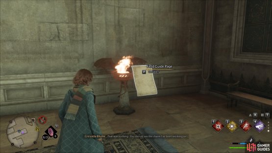 The brazier will spit out a page when you light it.
