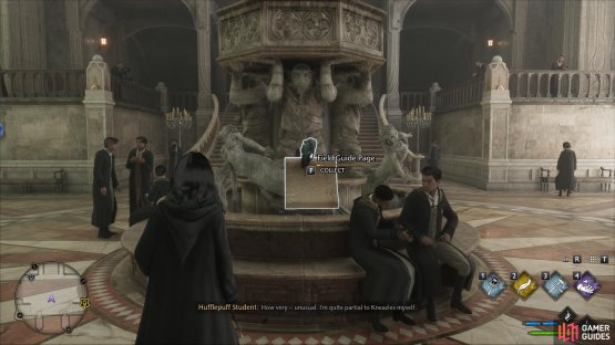 You&rsquo;ll find the page just in front of the fountain after casting Revelio.