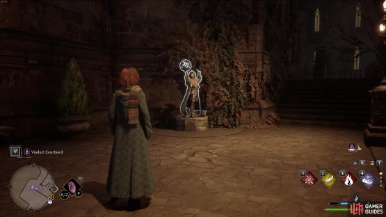 Cast Levioso to extract the page from the statue.