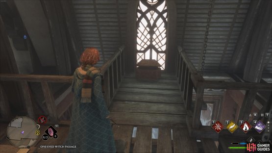 You&rsquo;ll find the chest up the stairs just beyond the door.