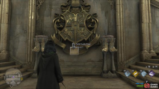 Cast Revelio in front of the crest to reveal its page.