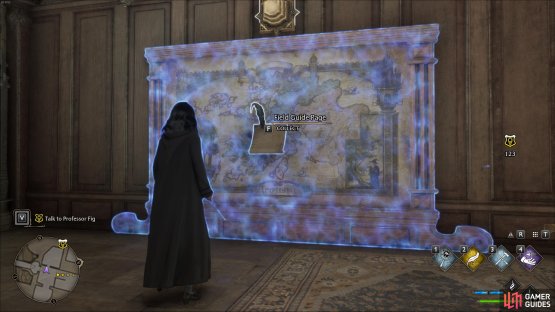 Cast Revelio next to the map to reveal the page.