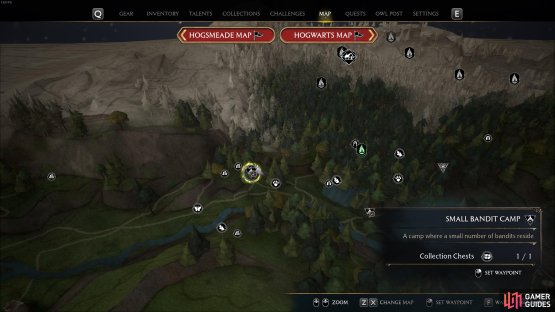 The location of the bandit camp west of Jackdaw&rsquo;s Tomb.