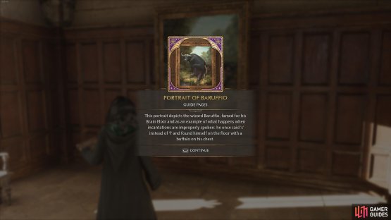 The description for the Portrait of Baruffio Revelio Field Guide Page.