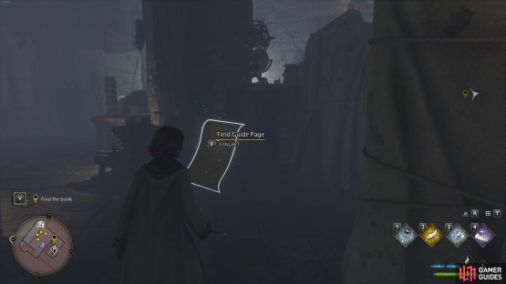 Cast Levioso to extract the page from the statue.