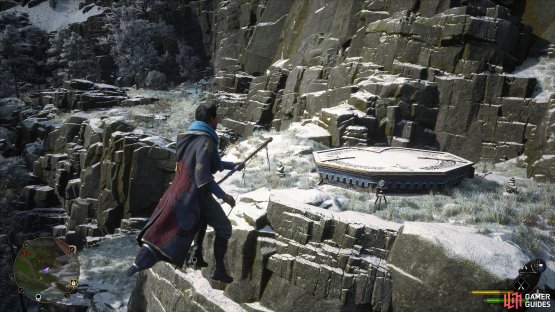 on top of a cliff.