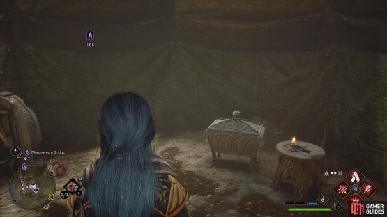 to find the Chest sitting in a tent