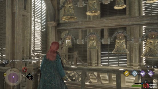 place both the bells back on the racks and hear them ring!