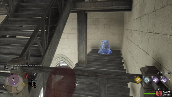 The second bell is just up the stairs