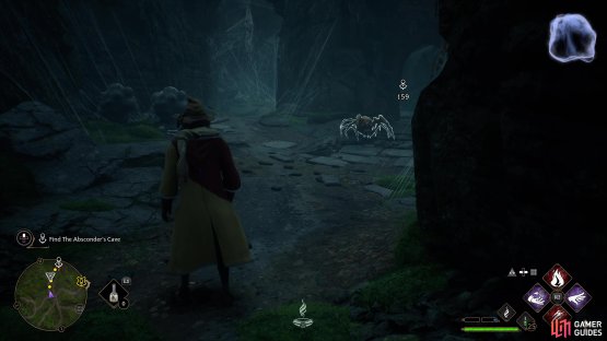 The path to Absconder&rsquo;s Cave lies behind a maze full of Spiders and webs. It&rsquo;s quite easy to navigate however thanks to fire Spells.