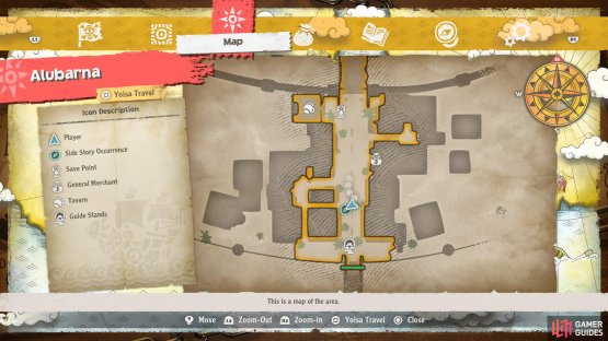 The location of this side story on the map