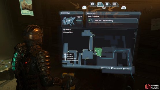 Head to the Ishimura Clinic on the Medical Deck.