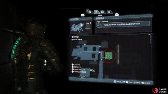 The Contact Beam is inside the Security Clearance Level 2 Records Office. Following the main objective will lead you past it.