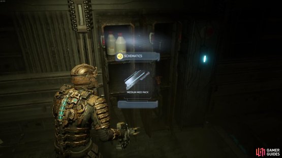 You&rsquo;ll find the schematic for the Medium Med Pack in a locker in this small room.