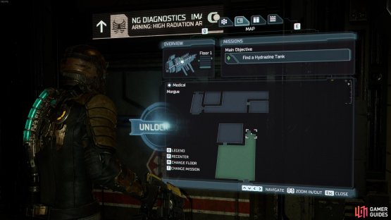 The location of the elevator in the Morgue.
