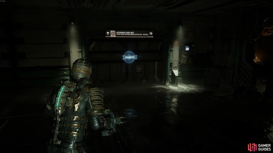 Interact with the security phone to the right of the door to trigger the log.