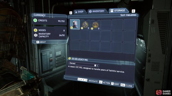 You&rsquo;ll have access to 18 storage slots from the beginning of the game.