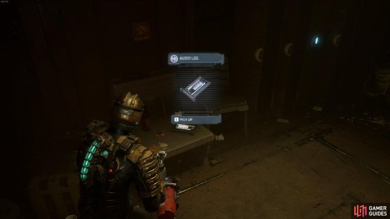 You&rsquo;ll find the log on a chair just as you enter the room.